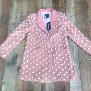 ModCloth Women's Pink and White Coat.